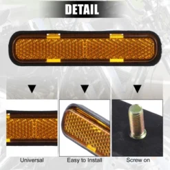 Unique Bargains M5x0.8 Universal Rectangular Screw On Reflective Warning Reflector 4 Pcs -Outdoor Sports Series GUEST 9f4d54f4 9364 46cc 9f1d 56297bc635ab