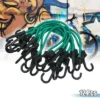 Unique Bargains Strong Elastic Strapping Rope Hooks For Bicycle Dark Green 12 Pcs