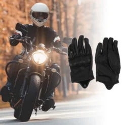 Unique Bargains Motorcycle Ull Finger Gloves Black 1 Pair