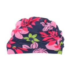 Unique Bargains Polyester Flower Pattern Swim Cap 5.91"x9.25" Navy Blue Red 1 Pc -Outdoor Sports Series GUEST 9fa6cf38 58ce 4cb2 a5eb 1a3c088434a4