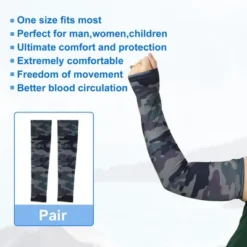 Unique Bargains Basketball Sports Camouflage Cooling Arm Elbow Compression Sleeve Green-gray-blue 1 Pair -Outdoor Sports Series GUEST 9fbd1b65 860b 4d8c 93a7 c5f2c35cb503