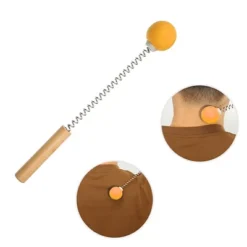 Unique Bargains Single Trigger Point Neck Shoulder Muscle Pain Ease Wood Spring TPR Handheld Neck Massager Orange 1 Pcs -Outdoor Sports Series GUEST 9fe1b61b d3e1 4392 8edd 3a4a045ff225