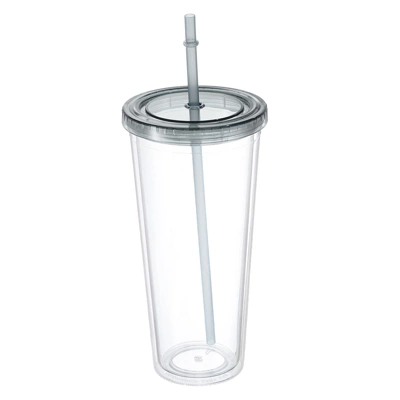 Unique Bargains Double Wall Acrylic With Lid And Straw Clear Tumbler 6 Unique Bargains Double Wall Acrylic With Lid And Straw Clear Tumbler - Image 6