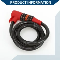 Unique Bargains Extended Bicycle Padlock Cable Lock Resettable 5 Digit Bike Lock Black Red 1 Set -Outdoor Sports Series GUEST a14b6093 0768 4f6f 96da 543ac08067c3