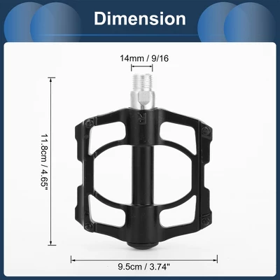 Unique Bargains Cycling Bike Pedal 9/16" Spindle Plastic For Road Mountain BMX MTB Bike Black 2 Unique Bargains Cycling Bike Pedal 9/16" Spindle Plastic For Road Mountain BMX MTB Bike Black - Image 2