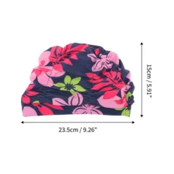 Unique Bargains Polyester Flower Pattern Swim Cap 5.91"x9.25" Navy Blue Red 1 Pc -Outdoor Sports Series GUEST a4573b1b 727f 43c5 9358 ed8ef49b7d69