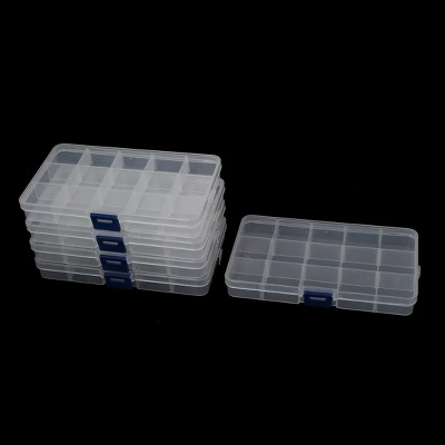 Unique Bargains Plastic Fishing Bait Storage Angling Tackle Box Container Clear 5 PCS 1 Unique Bargains Plastic Fishing Bait Storage Angling Tackle Box Container Clear 5 PCS