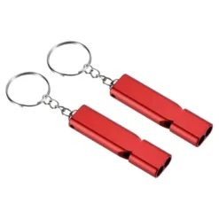 Unique Bargains Double Tubes Loud Aluminum Whistle With Lanyard Keychain 2 Pcs -Outdoor Sports Series GUEST a5c72244 b809 46ae 9c25 f4018333b914