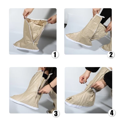 Unique Bargains Waterproof Non-Slip Reusable Rain Shoes Covers Black Size M 1 Pair 3 Unique Bargains Waterproof Non-Slip Reusable Rain Shoes Covers Black Size M 1 Pair - Image 3