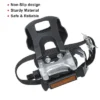 Unique Bargains Bicycle Pedals 12.7mm 1/2'' Spindle Platform With Toe Clips Fixed Foot Strap Cycling Parts Black Silver Tone 1 Pair