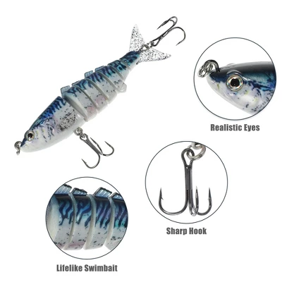 Unique Bargains Fishing Lures Jerk Baits For Bass Fishing Lifelike Freshwater Lures ABS Blue 0.06lb 3 Pcs 2 Unique Bargains Fishing Lures Jerk Baits For Bass Fishing Lifelike Freshwater Lures ABS Blue 0.06lb 3 Pcs - Image 2