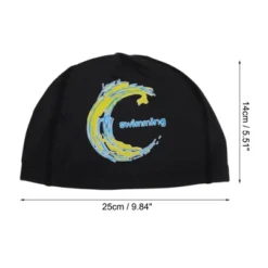 Unique Bargains Knitted PU Elastic Moon Pattern Swim Cap 1 Pc -Outdoor Sports Series GUEST a92e1753 ef54 4801 81e9 9a8ac323e38b