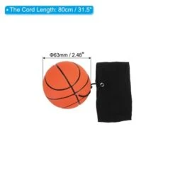 Unique Bargains Rubber Rebound Sports Wrist Ball With String For Exercise 4 Pcs Fluorescent Orange