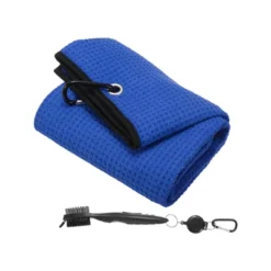 Unique Bargains Microfiber Waffle Tri-Fold Golf Towel With Groove Cleaner 1 Set 20"x16" -Outdoor Sports Series GUEST ab7396f8 6ff3 41ad bc41 883600805c7a