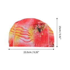 Unique Bargains Polyester Flower Pattern Swim Cap 5.91"x9.25" Pink Yellow 1 Pc -Outdoor Sports Series GUEST acafaabf 43ef 4b3d 8985 bceed87dfc20