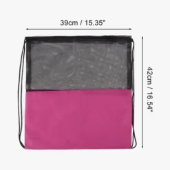 Unique Bargains Drawstring Backpacks Polyester Rose Red 1 Pc