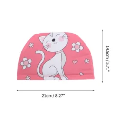 Unique Bargains Kid's Polyester Cat Pattern Swim Cap Rose Red White 1 Pc -Outdoor Sports Series GUEST ad3f6a97 2115 499c b36d 103b929b8700