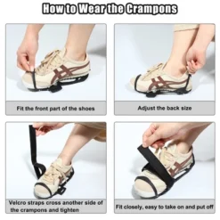 Unique Bargains Crampons Ice Cleats Shoes Spikes Grips Traction Black 1 Pair -Outdoor Sports Series GUEST ae388fbb 3f27 46c5 80df 431329b4e647