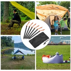 Unique Bargains Tent Stakes Y-Beam With Reflective Pull Rope Kit Aluminum Camping Ground Pegs -Outdoor Sports Series GUEST aeab8cab ca09 4738 bd0b 747c20d7d2fe