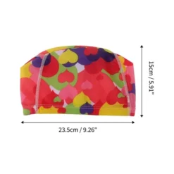 Unique Bargains Polyester Multicolor Hearts Pattern Swim Cap 5.91"x9.25" Yellow Red Green 1 Pc -Outdoor Sports Series GUEST af618018 743b 4560 b7bc f944d39f9c0c