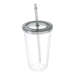 Unique Bargains Double Wall Acrylic Clear Straw Tumbler With Lid -Outdoor Sports Series GUEST b0043ca1 6a2c 4326 812f d9da76fe53ff