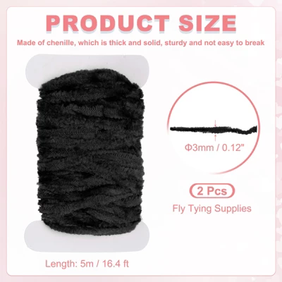 Unique Bargains Rayon Chenille Thick Thread Material Fly Tying 16.4ft 2 Pcs 1 Unique Bargains Rayon Chenille Thick Thread Material Fly Tying 16.4ft 2 Pcs