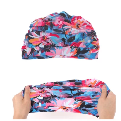 Unique Bargains Polyester Flower Pattern Swim Cap 5.91"x9.25" Multicolor 1 Pc 4 Unique Bargains Polyester Flower Pattern Swim Cap 5.91"x9.25" Multicolor 1 Pc - Image 4