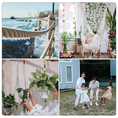 Unique Bargains Natural Twisted Cotton Craft Railings Home Decor Tug Of War 3-Strand Rope 1 Pc 5 Unique Bargains Natural Twisted Cotton Craft Railings Home Decor Tug Of War 3-Strand Rope 1 Pc - Image 5