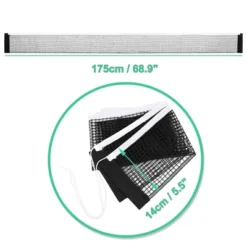 Unique Bargains Nylon Portable Retractable Durable Table Tennis Net 68.9" Black