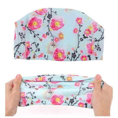 Unique Bargains Elasticity Plum Blossoms Pattern Swim Cap 5.91"x9.25" 1 Pc 4 Unique Bargains Elasticity Plum Blossoms Pattern Swim Cap 5.91"x9.25" 1 Pc - Image 4