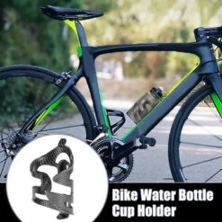 Unique Bargains Bicycle Water Drink Cup Bottle Holder Cages Rack Carbon Fiber Pattern Black 2 Pcs