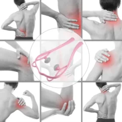 Unique Bargains Two Trigger Points Neck Shoulder Muscle Pain Ease PP TPR Handheld Neck Massager Pink Gray 1 Pcs