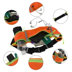 Unique Bargains Waist Pack Bag With Water Bottle Holder Orange 1 Pc