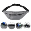 Unique Bargains Crossbody Fanny Pack With 4 Pockets Gray 1 Pc