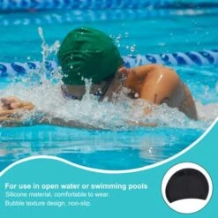 Unique Bargains Silicone Waterproof Non-Slip Bubble Textured Adult Swim Caps 2 Pcs -Outdoor Sports Series GUEST b9f17e61 5d67 4f4d 8851 acd543b534b7