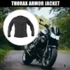 Unique Bargains Full Body Armor Jacket Thorax Back Backbone Bike Motorcycle Riding Protective Black Size L