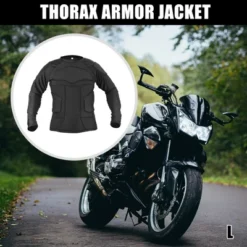 Unique Bargains Full Body Armor Jacket Thorax Back Backbone Bike Motorcycle Riding Protective Black Size L