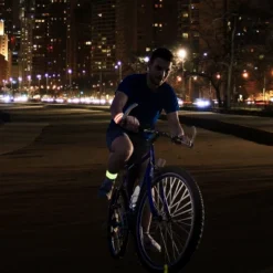 Unique Bargains Wrist Ankle High Visibility Reflective Bands Orange Green 4 Pcs