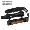 Unique Bargains Non Slip Pedals Platform Flat Bicycle Pedals 9/16'' For Road Bikes MTB Mountain Bikes Black 1 Pair