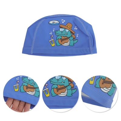 Unique Bargains Kid's Knitted PU Cartoon Crocodile Swim Cap 1 Pc 2 Unique Bargains Kid's Knitted PU Cartoon Crocodile Swim Cap 1 Pc - Image 2