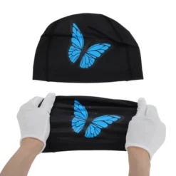 Unique Bargains Knitted PU Elastic Butterfly Pattern Swim Cap 1 Pc -Outdoor Sports Series GUEST bb9cf973 afa8 4e88 8f72 2eb40a69c0ac