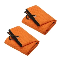Unique Bargains Super Absorbent Waffle Pattern Tri-Fold Microfiber Golf Towels With D Clips 20"x16" 2 Pcs -Outdoor Sports Series GUEST bbf63256 4ec0 4156 8b59 8c1af0746eb3