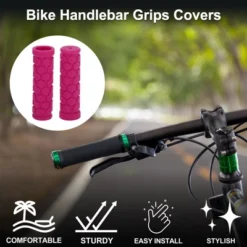 Unique Bargains Bike Handlebar Grips Covers 4.02" Pink 1 Pair