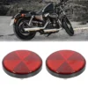 Unique Bargains M6x1.0 Red Universal Screw Mount Round Warning Reflector For Motorcycle