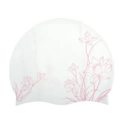 Unique Bargains Silicone Waterproof Lotus Print Swim Cap 1 Pc -Outdoor Sports Series GUEST bd5a3ba0 b47b 46fb b4b2 f0311563ca3f
