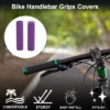 Unique Bargains Bike Handlebar Grips Covers 4.92" Purple 1 Pair