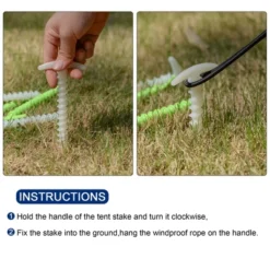 Unique Bargains Tent Stakes T Shape Spiral Plastic Ground Pegs For Outdoor Camping Canopy Tarp 4 Pcs -Outdoor Sports Series GUEST be6e59c5 3ea0 4d31 acd7 2e6f3f0617ce