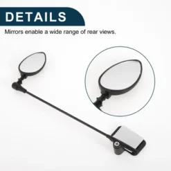 Bike Rearview Mirror 5x3.3cm Adjustable | Front Handlebar Bike Mirror Black For Bicycle Mountain Road Bike 1 Pcs -Outdoor Sports Series GUEST beb82887 9400 4c8d 9299 4fc9c3824dd2