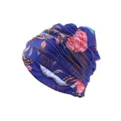 Unique Bargains Polyester Leaves Pattern Swim Cap 5.91"x9.25" Blue Pink 1 Pc -Outdoor Sports Series GUEST c0413ac5 839d 4ec9 8f36 0cb93dbaec7b