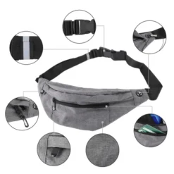 Unique Bargains Crossbody Fanny Pack With 4 Pockets Gray 1 Pc -Outdoor Sports Series GUEST c09da57a d9ed 4c28 9240 f81ad6dcd292